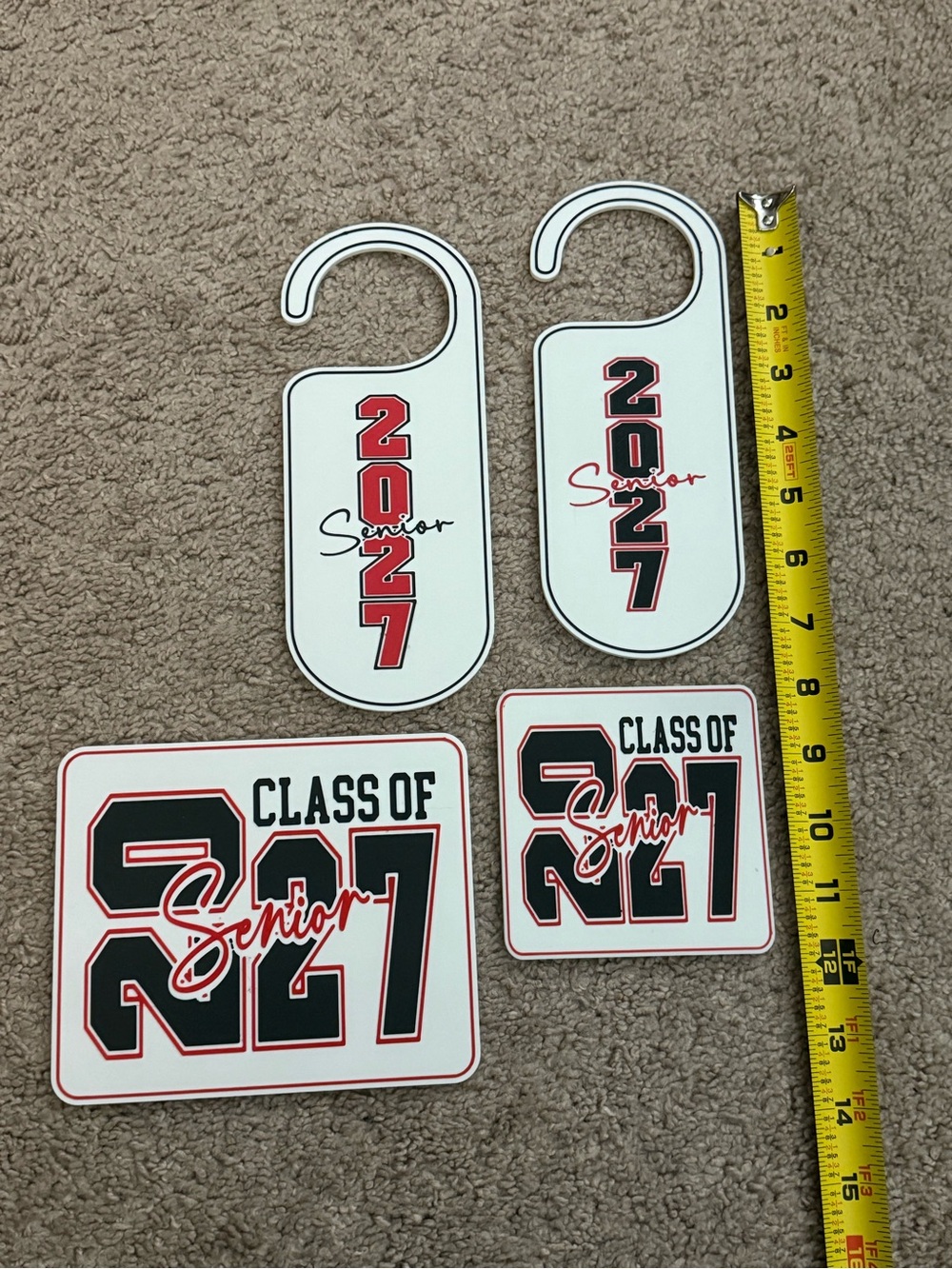 2027 Senior Class of 2027 Red & Black Door Hanger, sign and coaster